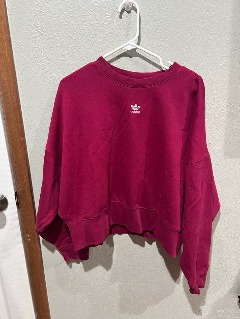 Adidas Women's Boxy Crewneck Sweatshirt - Berry Size M EUC
